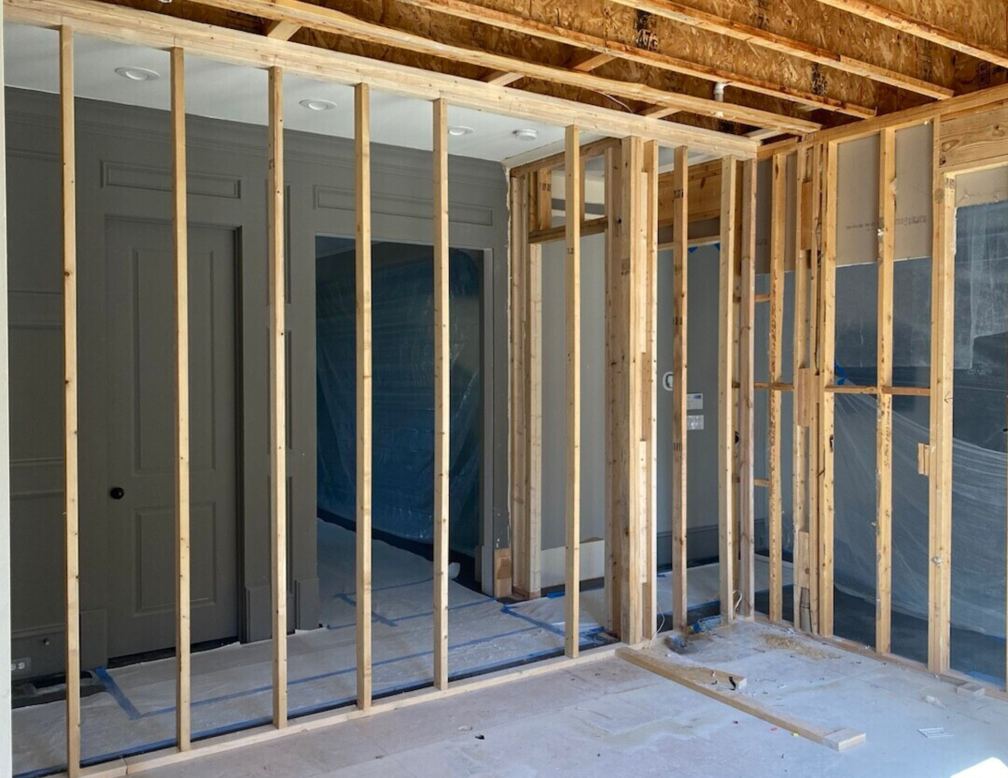 Construction process in a custom home renovation in Suwanee, GA